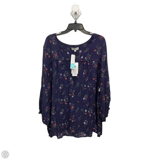 Top 3/4 Sleeve By Skies Are Blue In Floral Print, Size: 3x