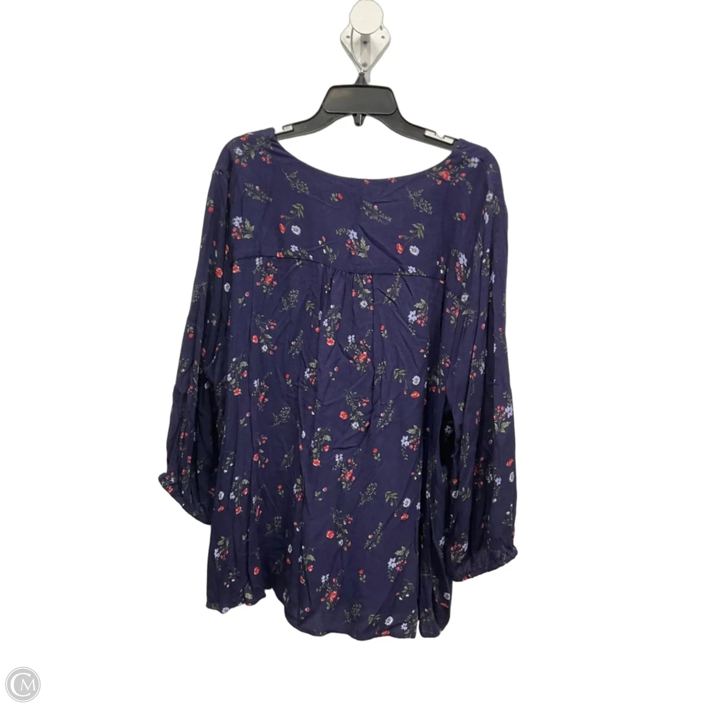 Top 3/4 Sleeve By Skies Are Blue In Floral Print, Size: 3x