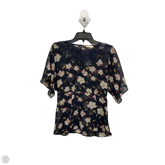 Top Short Sleeve By Meadow Rue In Floral Print, Size: Xs