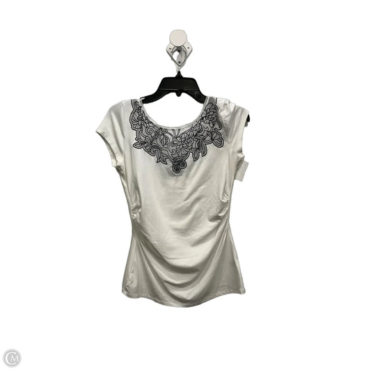 Top Short Sleeve By White House Black Market In Black & White, Size: Xs