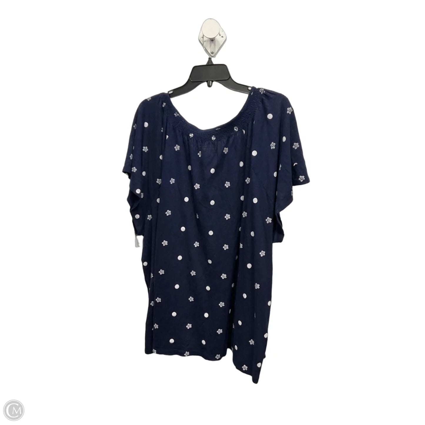 Top Short Sleeve By Kim Rogers In Navy, Size: 4x