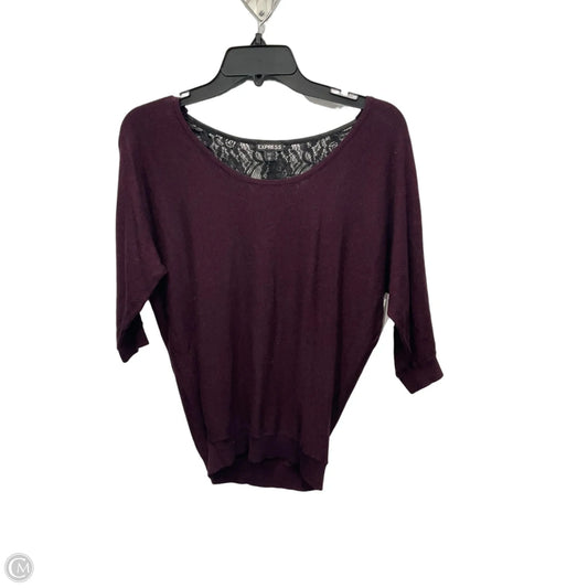 Top Short Sleeve By Express In Maroon, Size: Xs
