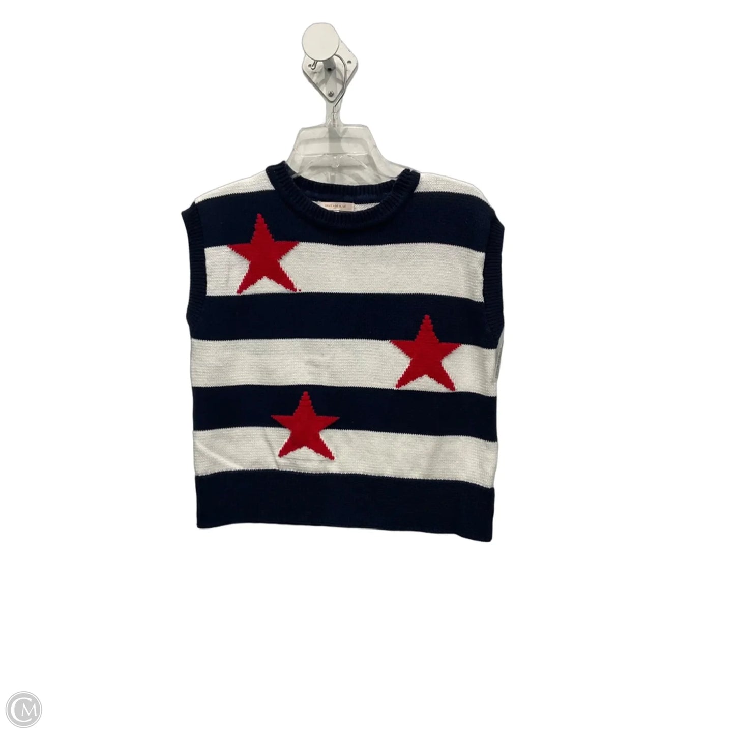 Top Sleeveless By Skies Are Blue In Blue & Red & White, Size: S