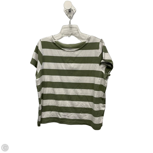 Top Short Sleeve By J. Jill In Green & White, Size: L