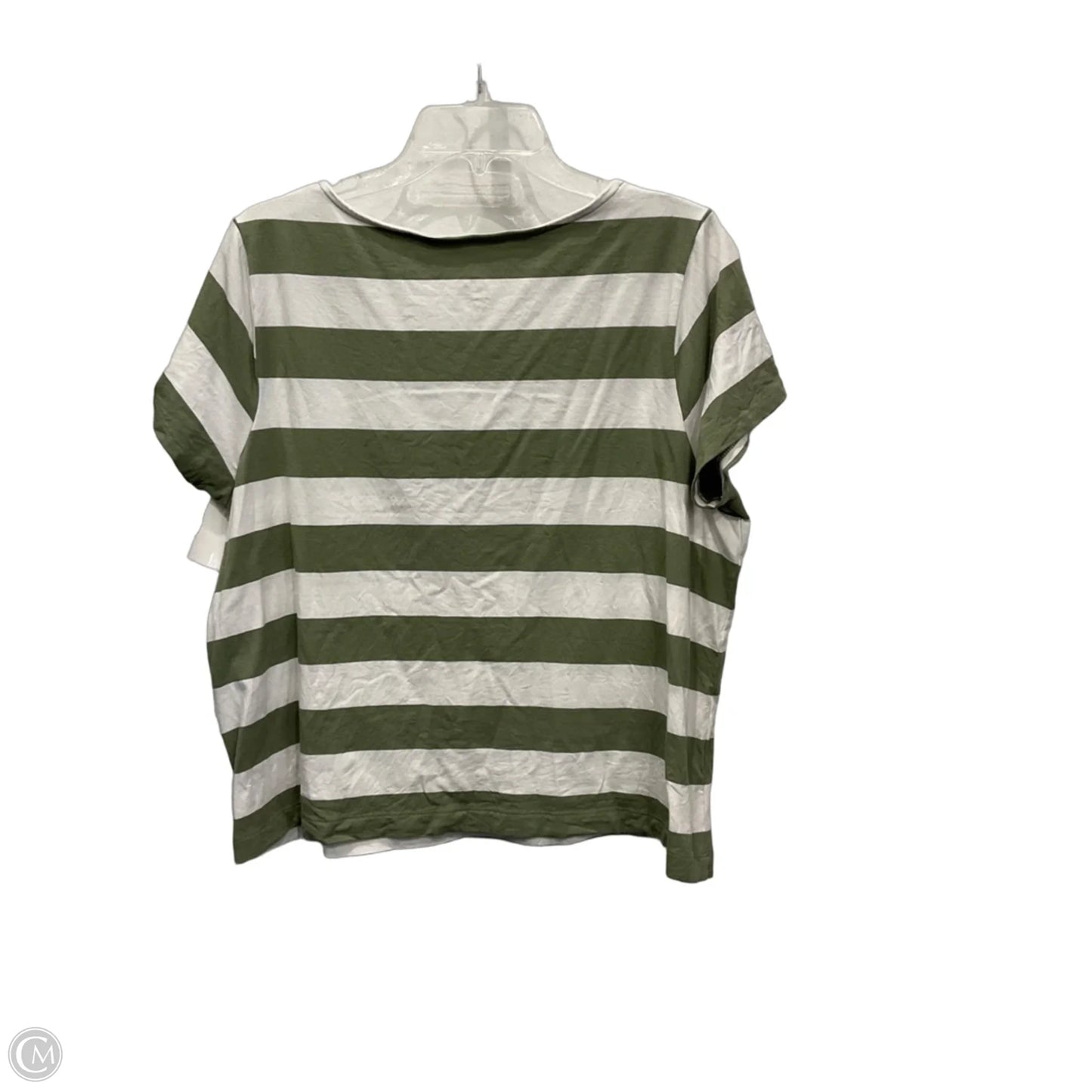 Top Short Sleeve By J. Jill In Green & White, Size: L