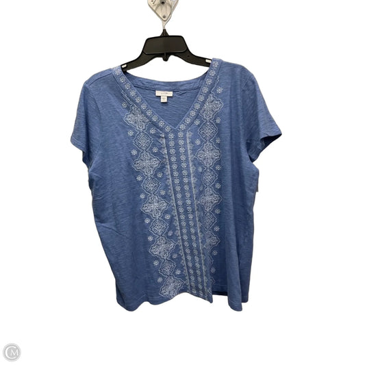 Top Short Sleeve By Pure Jill In Blue, Size: L