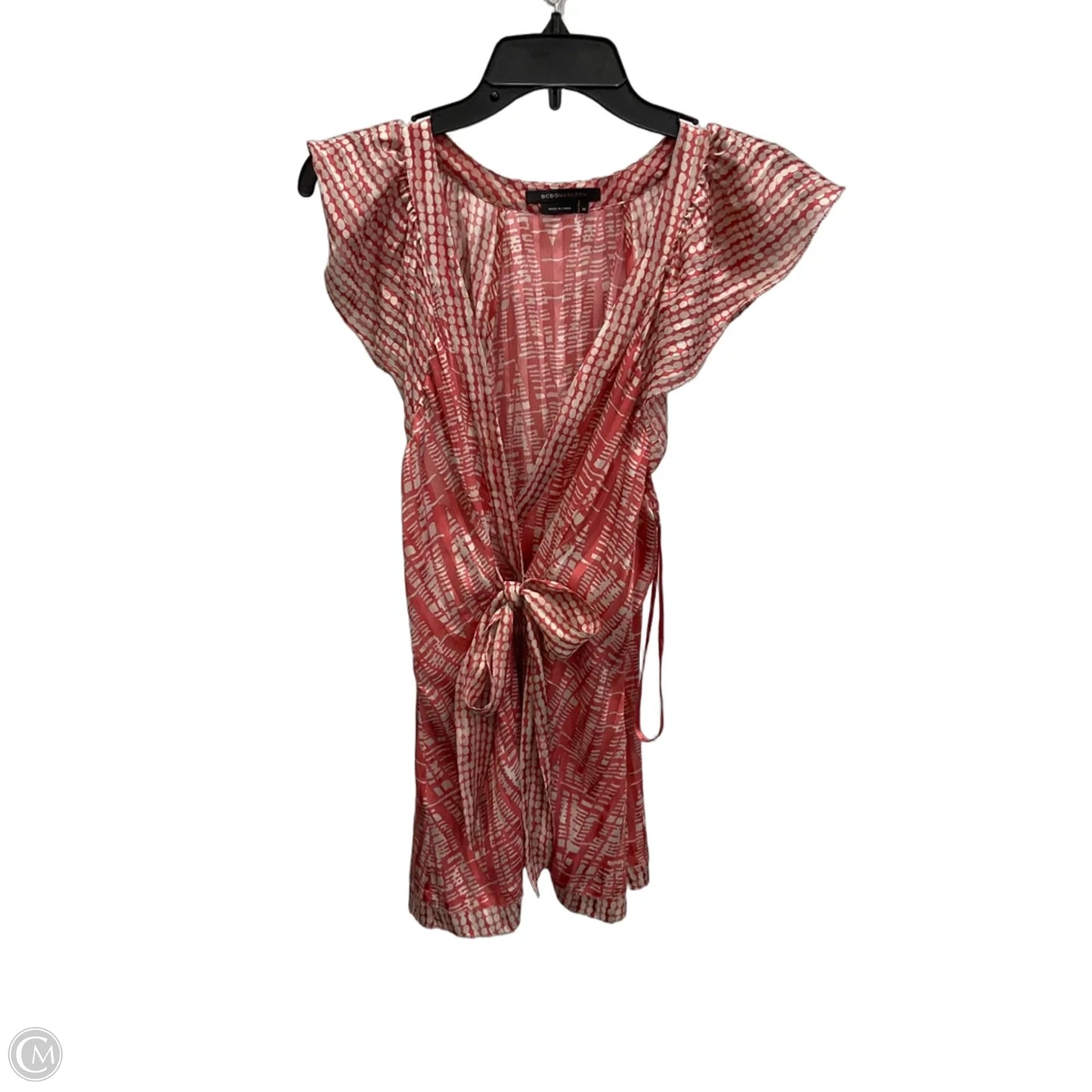 Top Sleeveless By Bcbgmaxazria In Pink & White, Size: M