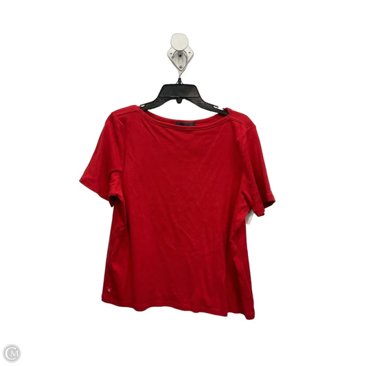 Top Short Sleeve By Lauren By Ralph Lauren In Red, Size: 1x