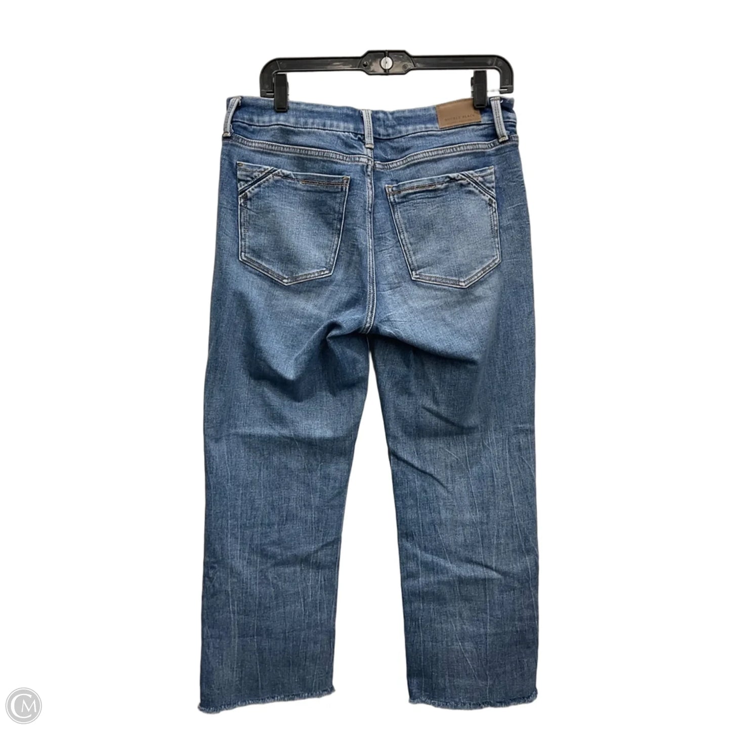 Jeans Cropped By Buckle Black In Blue Denim, Size: 10
