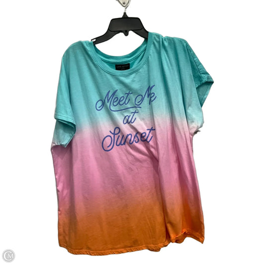 Top Short Sleeve Basic By Lane Bryant In Multi-colored, Size: 3x