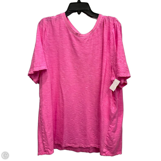 Top Short Sleeve Basic By Lane Bryant In Pink, Size: 3x