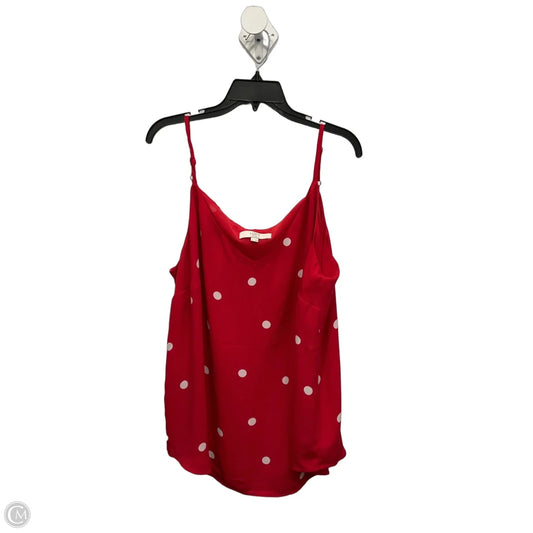 Top Sleeveless By Loft In Red & White, Size: 2x