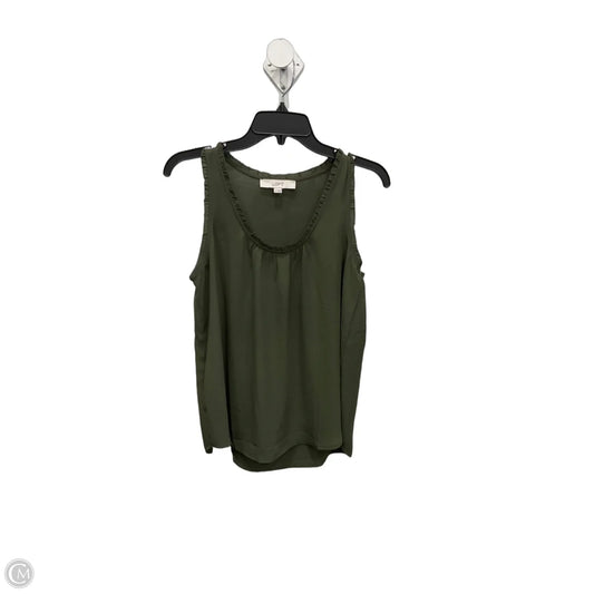 Top Sleeveless By Loft In Green, Size: S