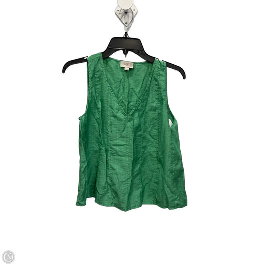 Top Sleeveless By Loft In Green, Size: S
