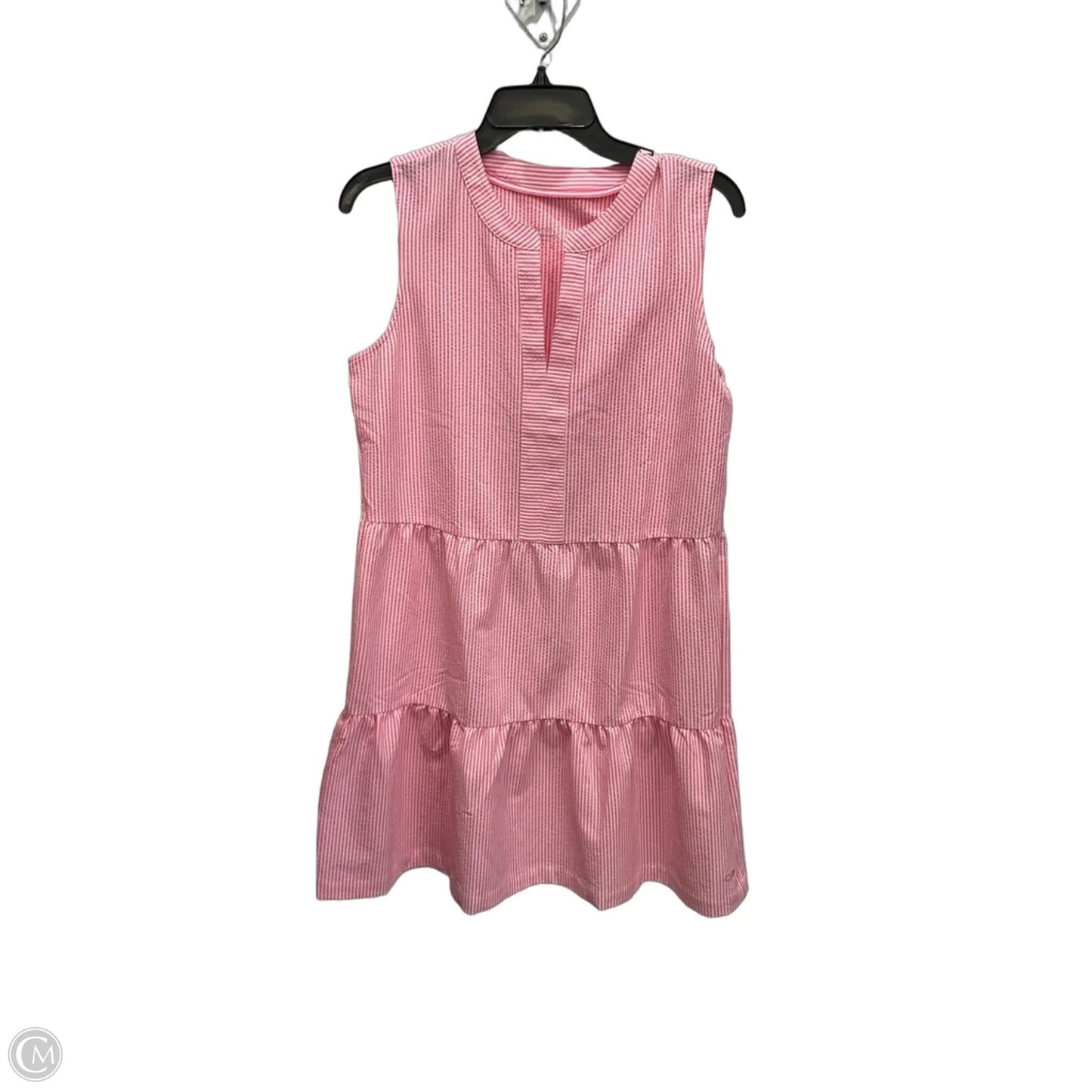 Dress Casual Short By Vineyard Vines In Pink & White, Size: S