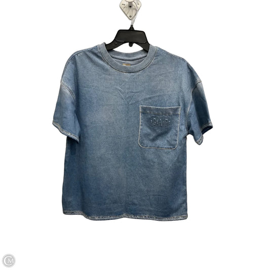 Top Short Sleeve By Gap In Blue Denim, Size: Xxs