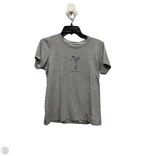 Top Short Sleeve By Life Is Good In Grey, Size: S
