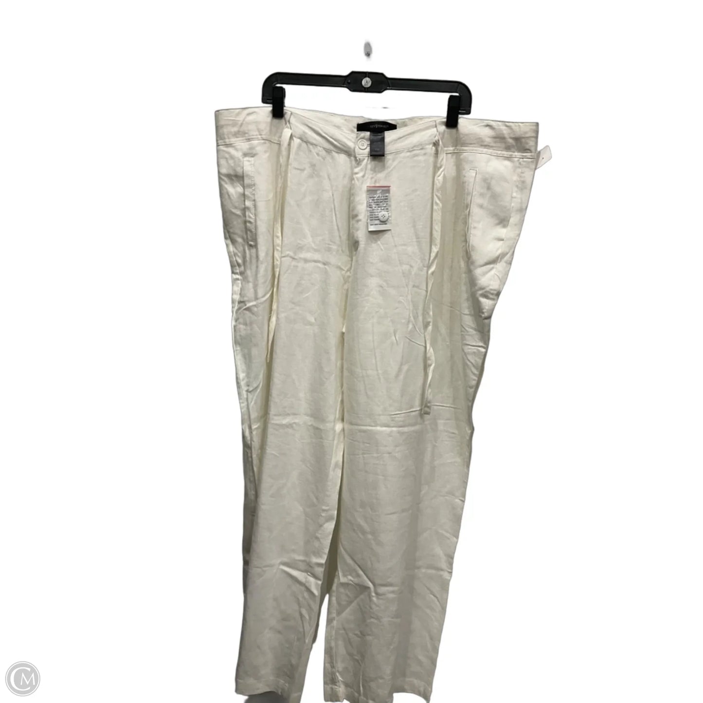 Pants Linen By Ashley Stewart In White, Size: 24