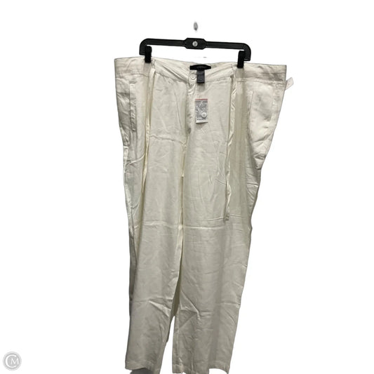 Pants Linen By Ashley Stewart In White, Size: 24