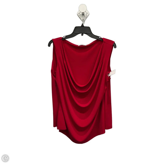 Top Sleeveless By Calvin Klein In Red, Size: 2x