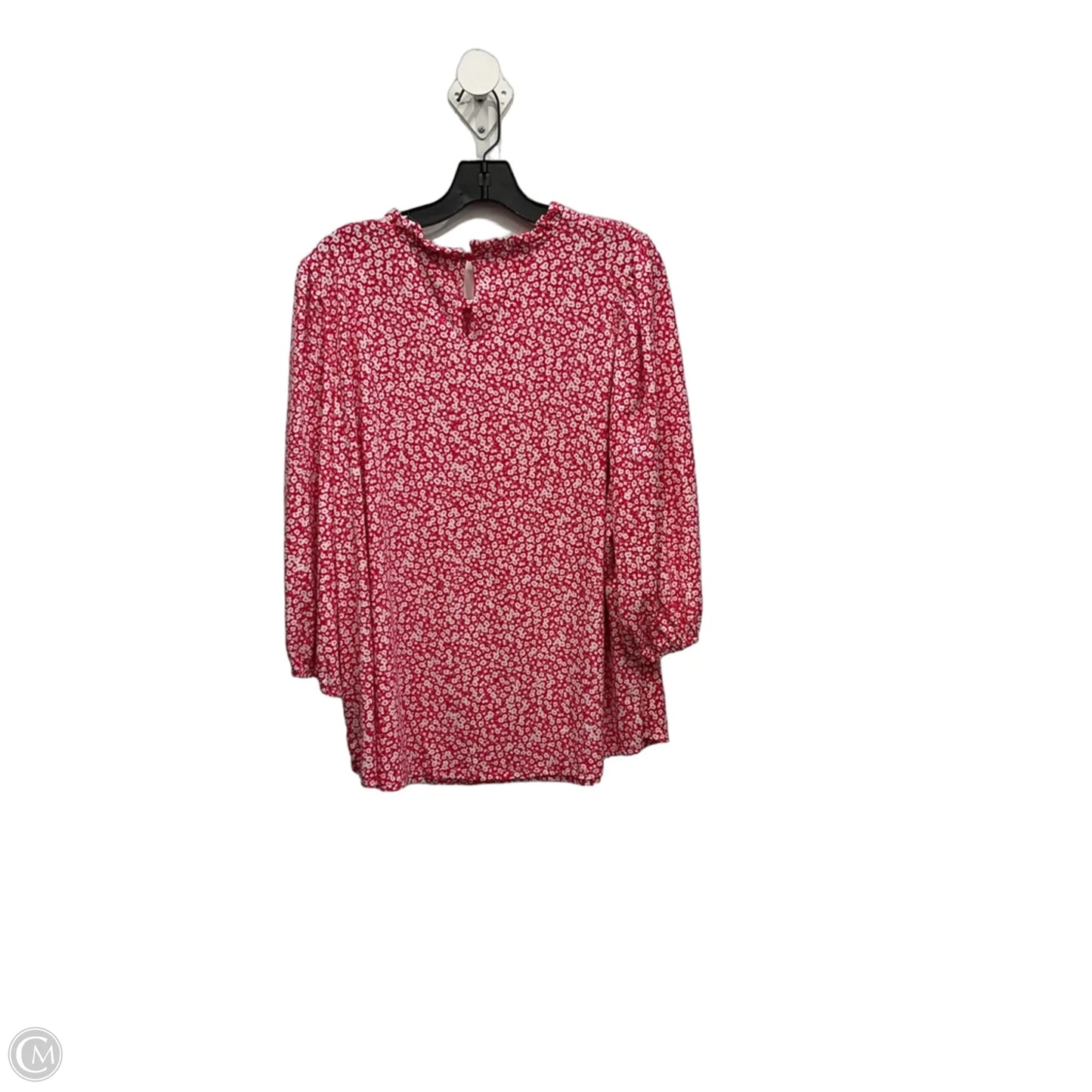 Top 3/4 Sleeve By Adrianna Papell In Pink & White, Size: 1x