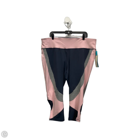 Athletic Capris By Livi Active In Blue & Pink, Size: 3x