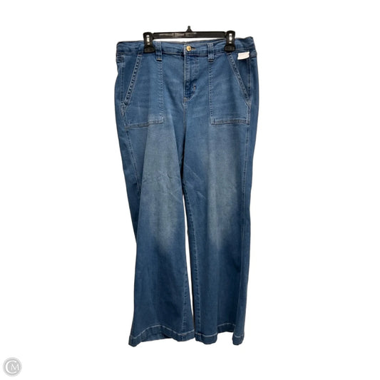 Jeans Wide Leg By Nicole Miller In Blue Denim, Size: 16