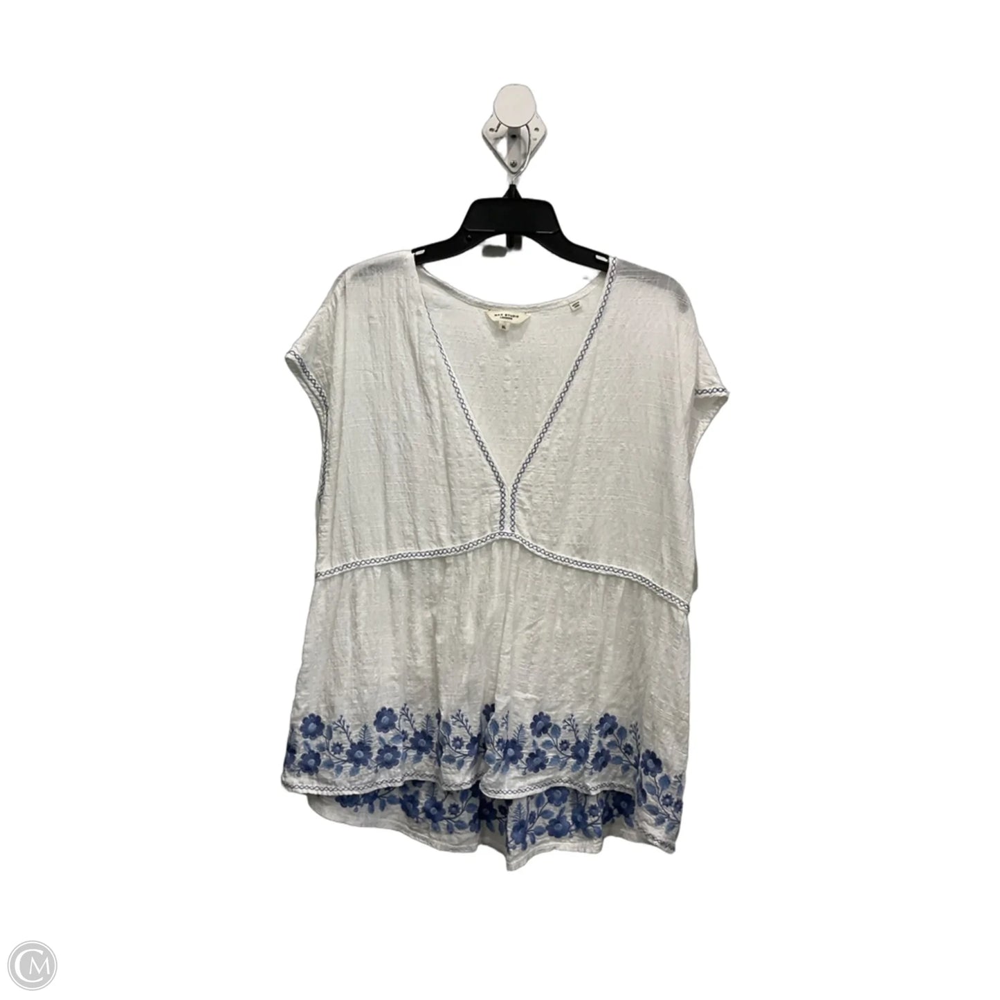 Top Sleeveless By Max Studio In Blue & White, Size: Xl