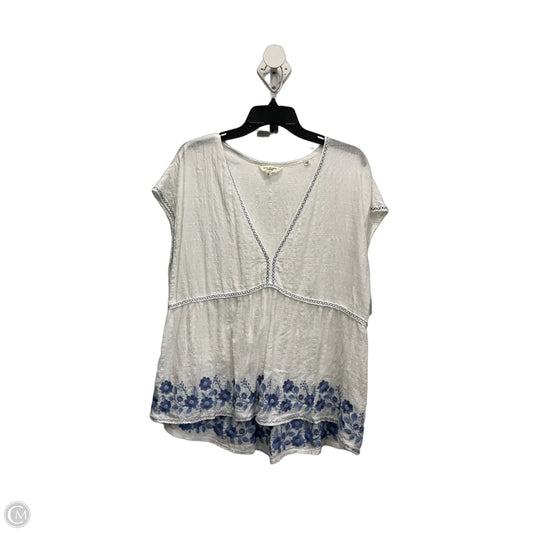 Top Sleeveless By Max Studio In Blue & White, Size: Xl