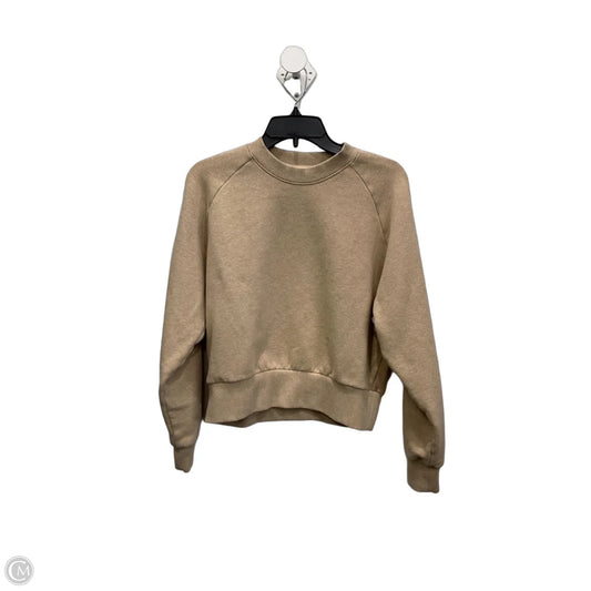 Athletic Sweatshirt Crewneck By Athleta In Tan, Size: Xs