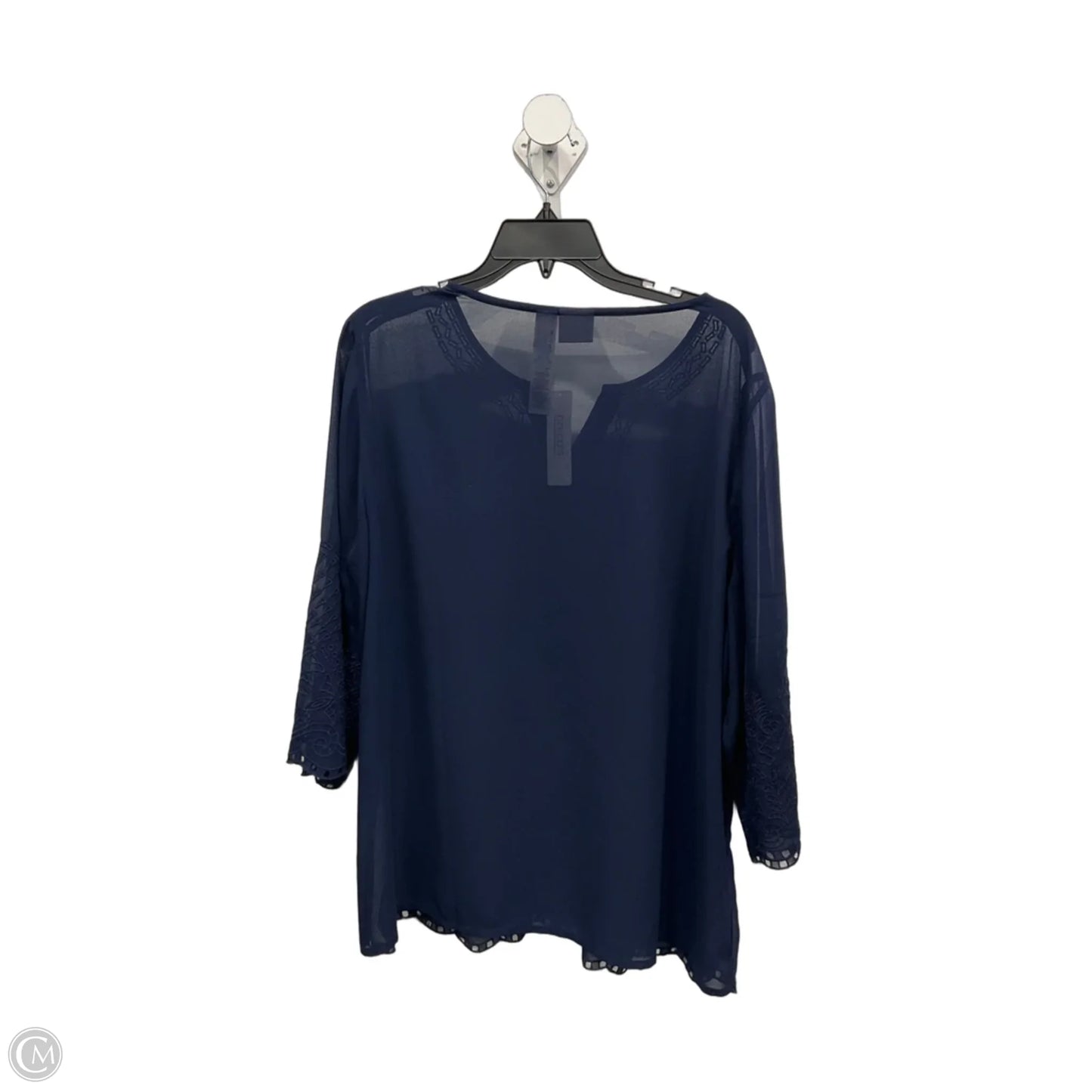 Top 3/4 Sleeve By Chicos In Navy, Size: Xl