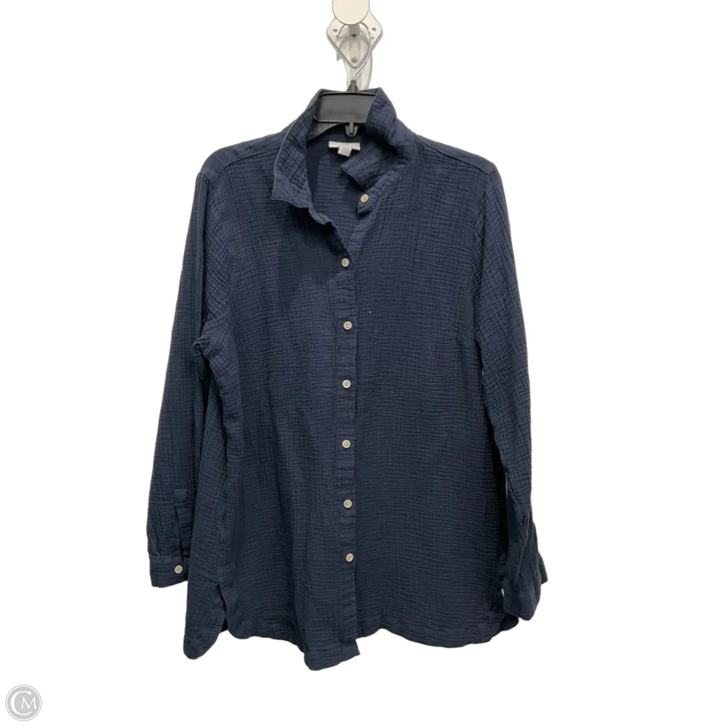 Blouse Long Sleeve By J. Jill In Navy, Size: L