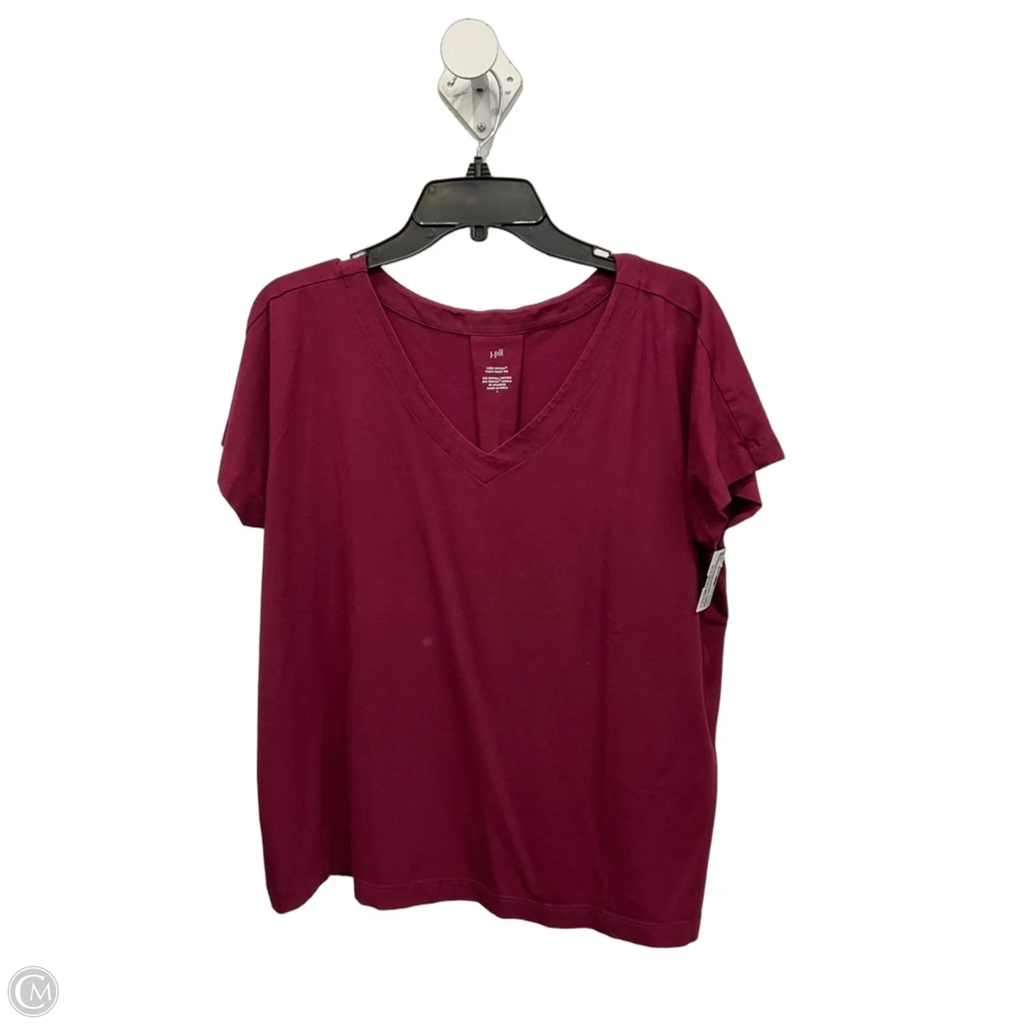 Top Short Sleeve Basic By J. Jill In Maroon, Size: L