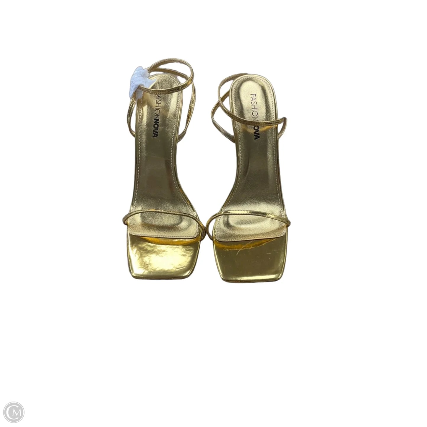 Sandals Heels Stiletto By Fashion Nova In Gold, Size: 10