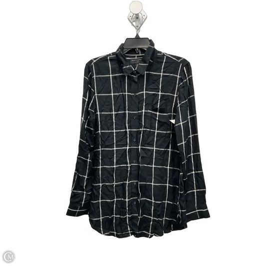 Blouse Long Sleeve By Banana Republic In Black & White, Size: M