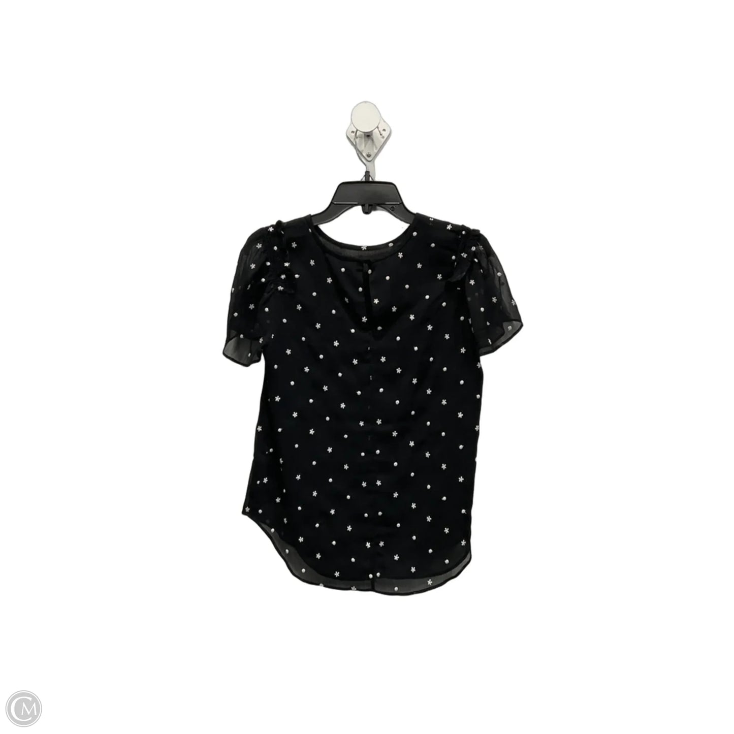 Top Short Sleeve By Ann Taylor In Black & White, Size: Xs