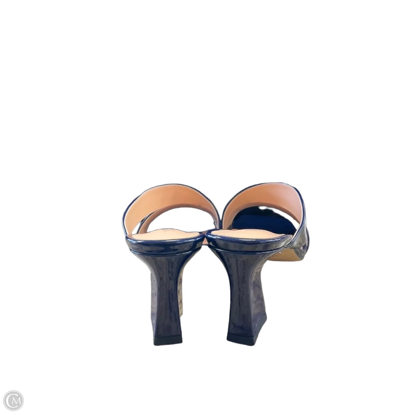 Sandals Heels Block By Clothes Mentor In Navy, Size: 8