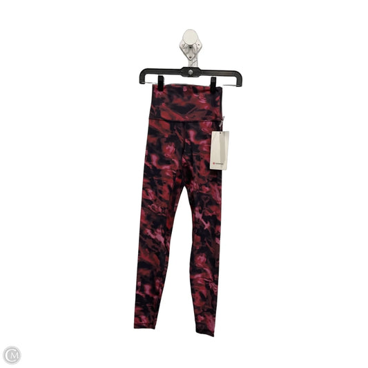 Athletic Leggings By Lululemon In Black & Red, Size: Xs