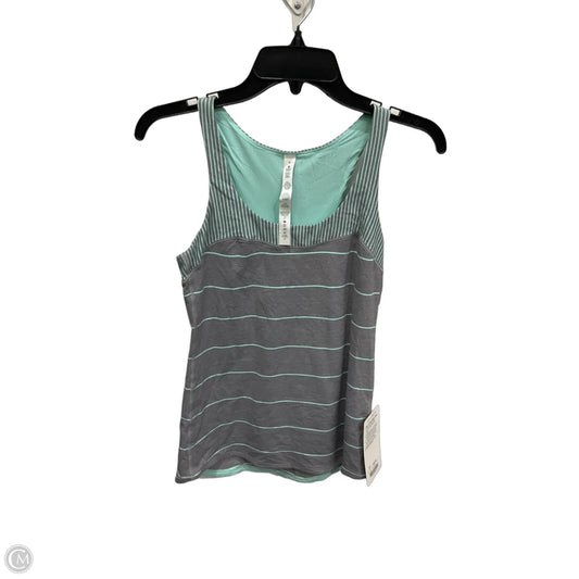 Athletic Tank Top By Lululemon In Green & Grey, Size: S
