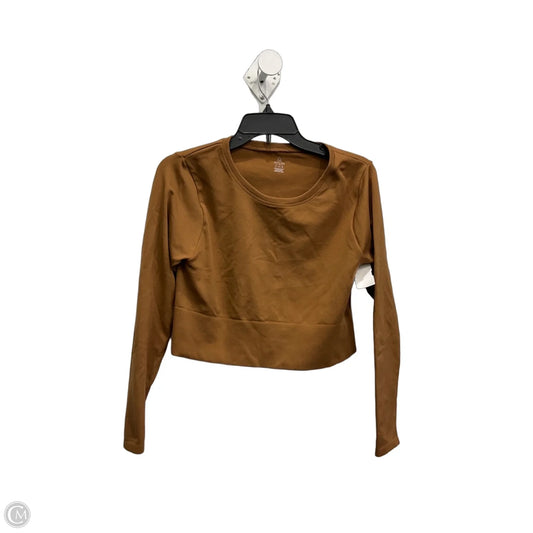 Athletic Top Long Sleeve Crewneck By Offline In Brown, Size: M