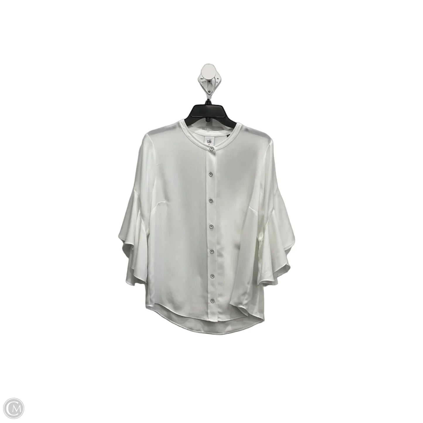 Blouse 3/4 Sleeve By Cabi In White, Size: M