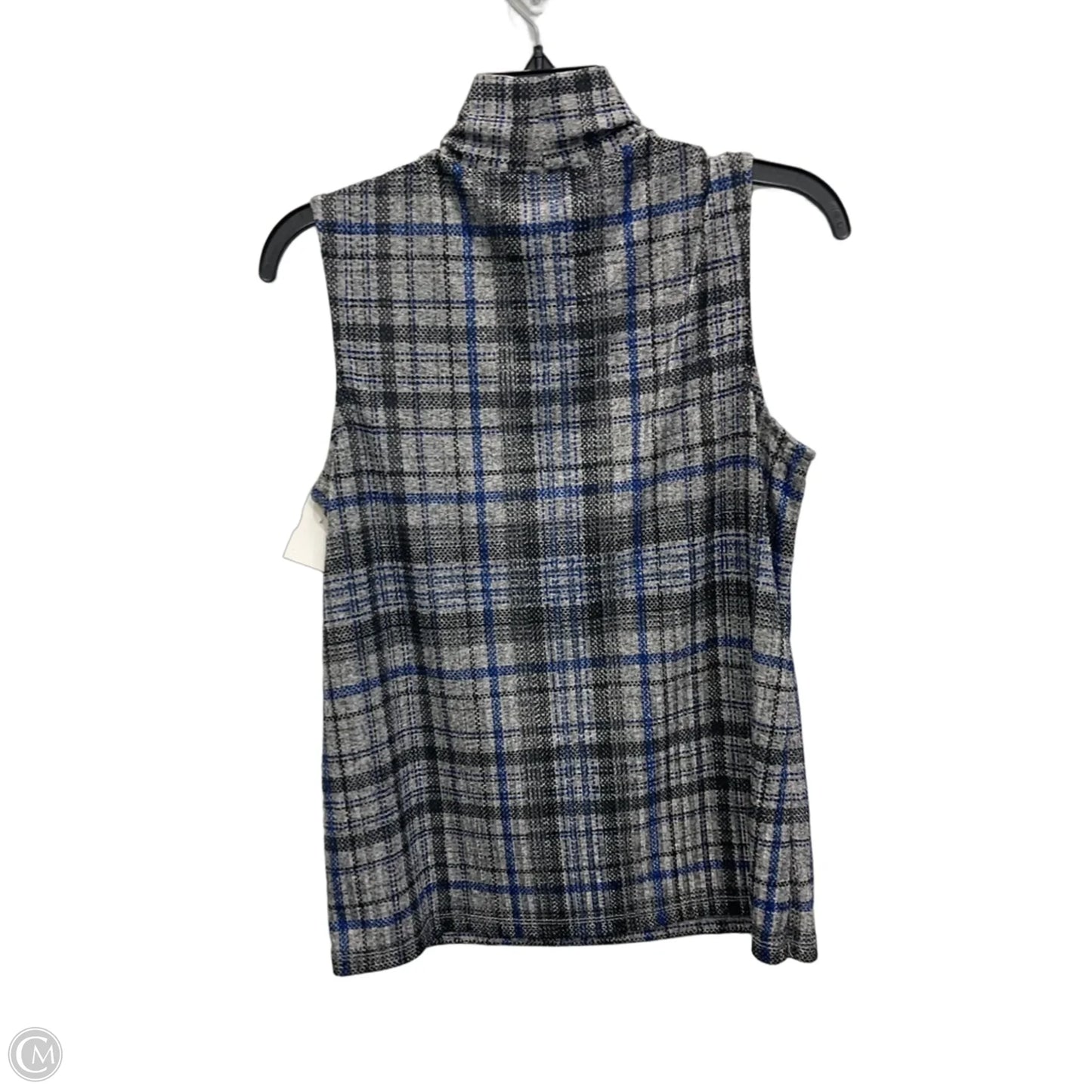 Top Sleeveless By Calvin Klein In Blue & Grey, Size: S