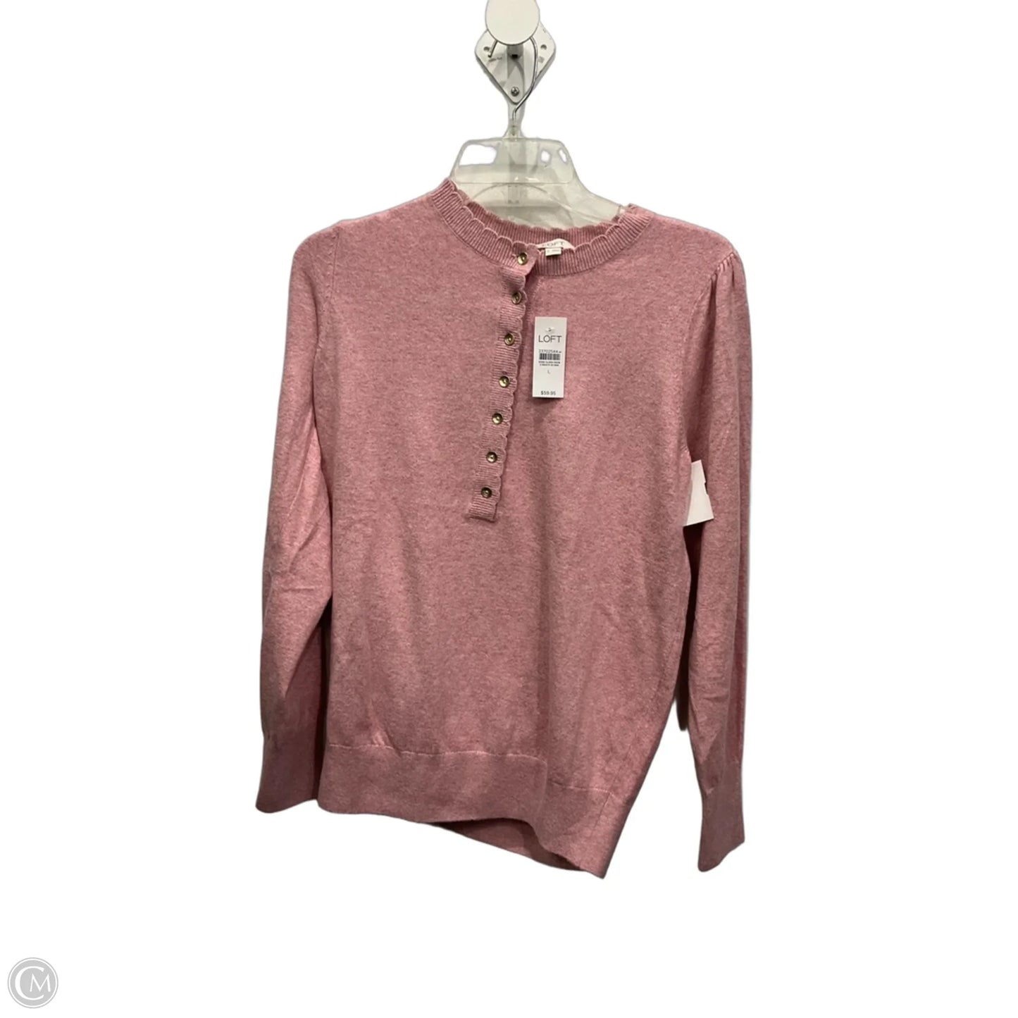 Top Long Sleeve By Loft In Pink, Size: L