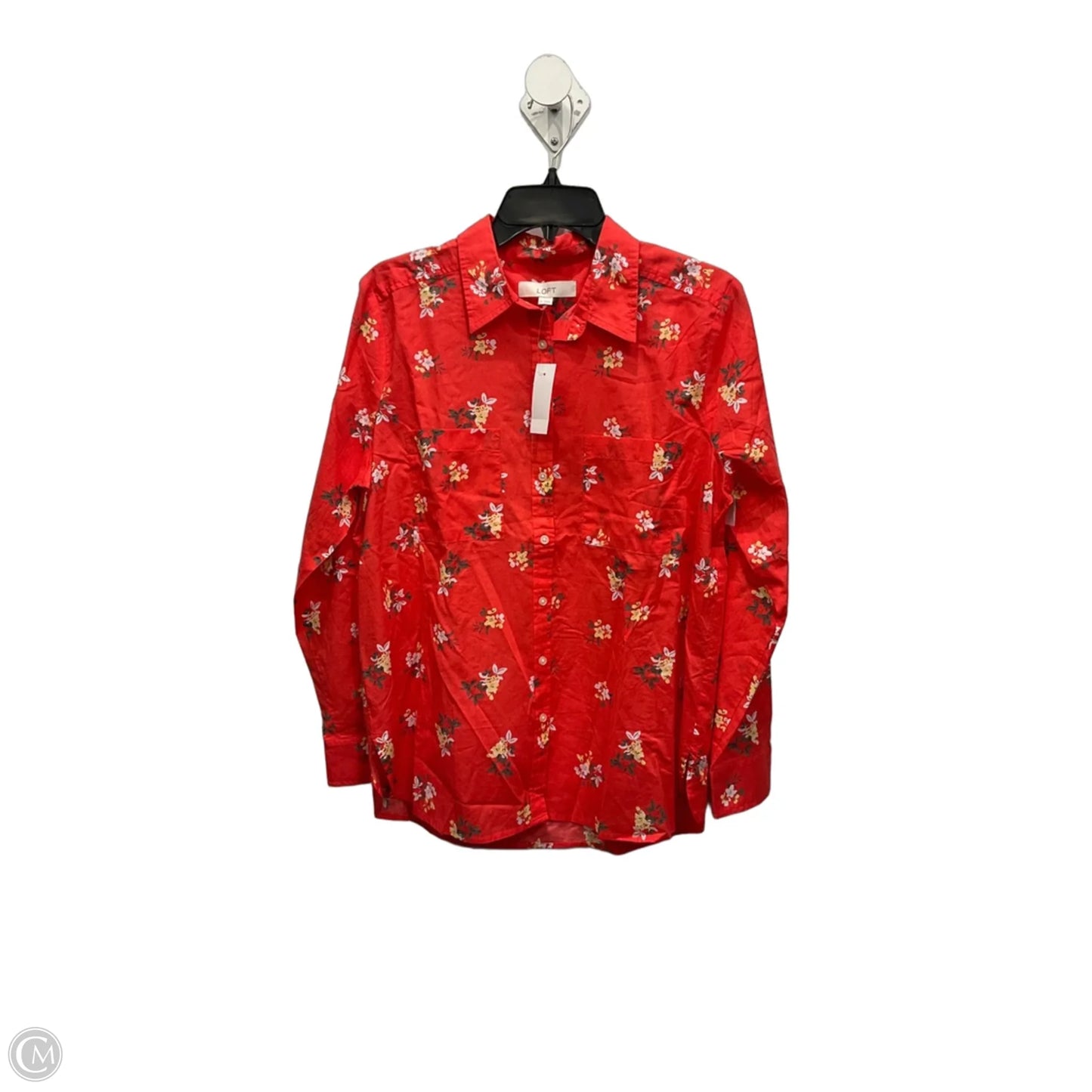 Blouse Long Sleeve By Loft In Floral Print, Size: M