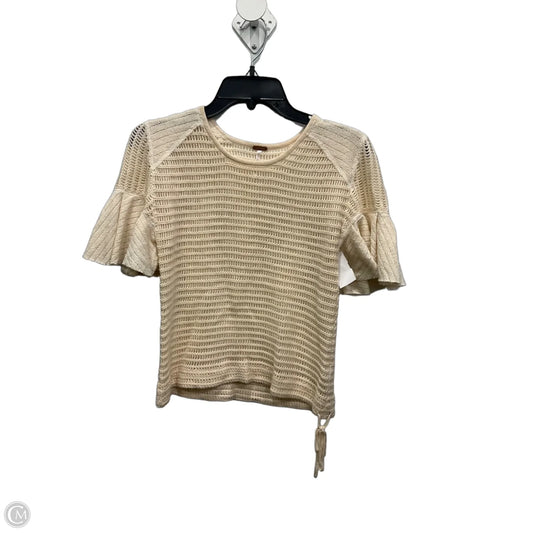 Top Short Sleeve By Free People In Cream, Size: Xs