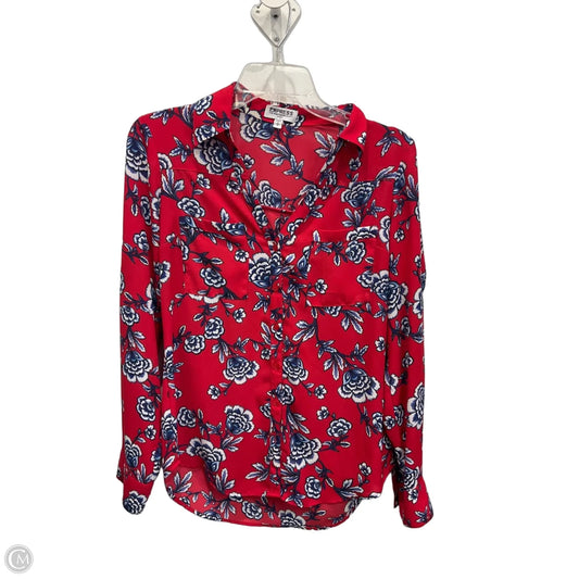 Blouse Long Sleeve By Express In Red, Size: S