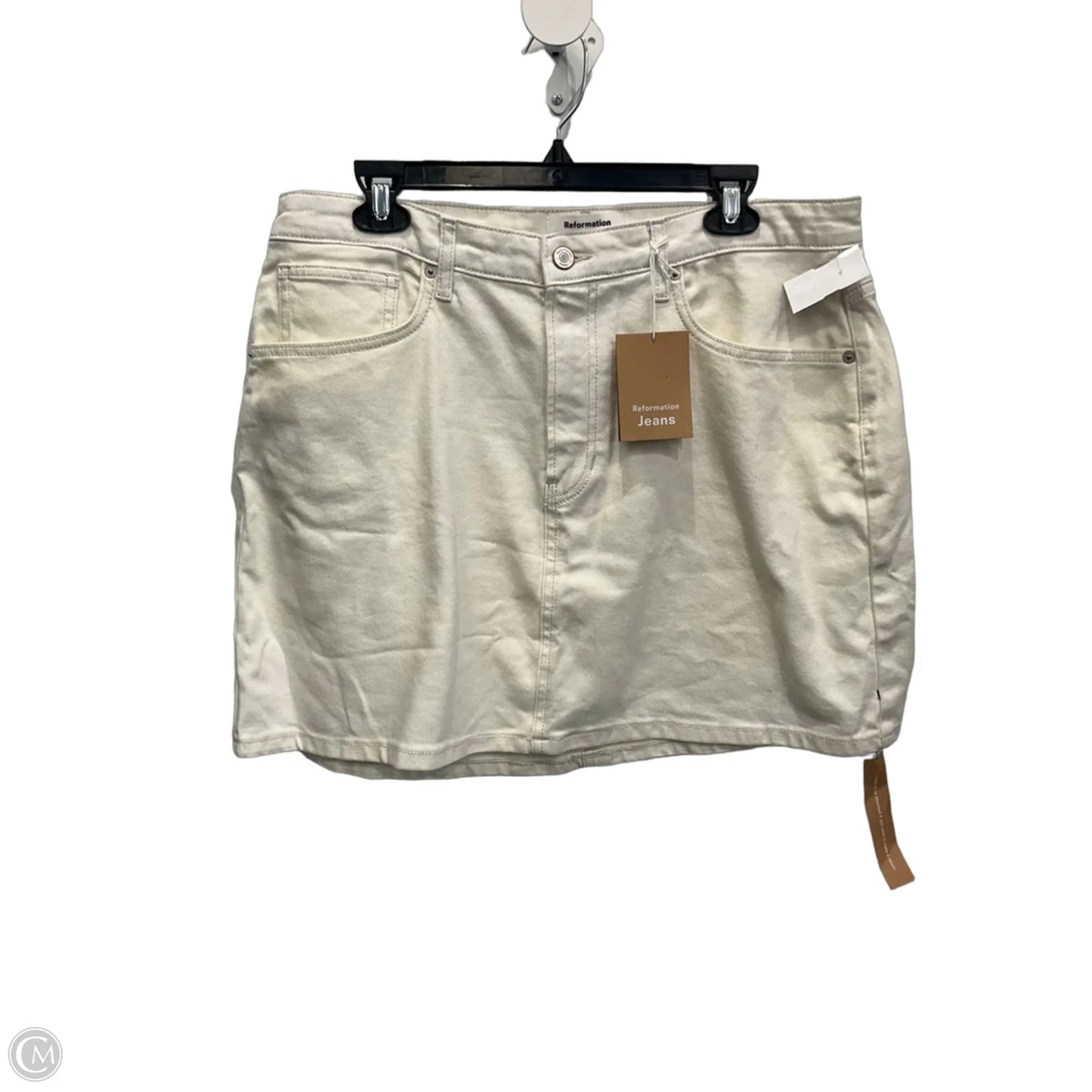 Skirt Mini & Short By Reformation In White Denim, Size: 10