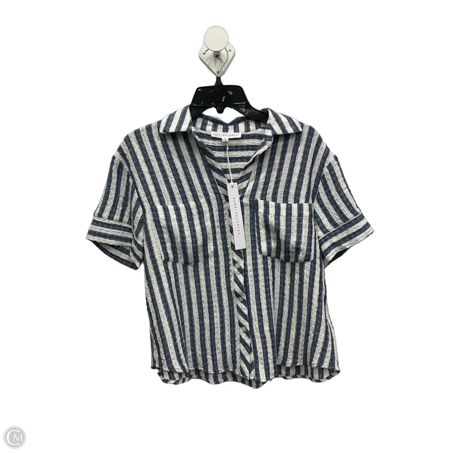Blouse Short Sleeve By Jane And Delancey In Striped Pattern, Size: Xs