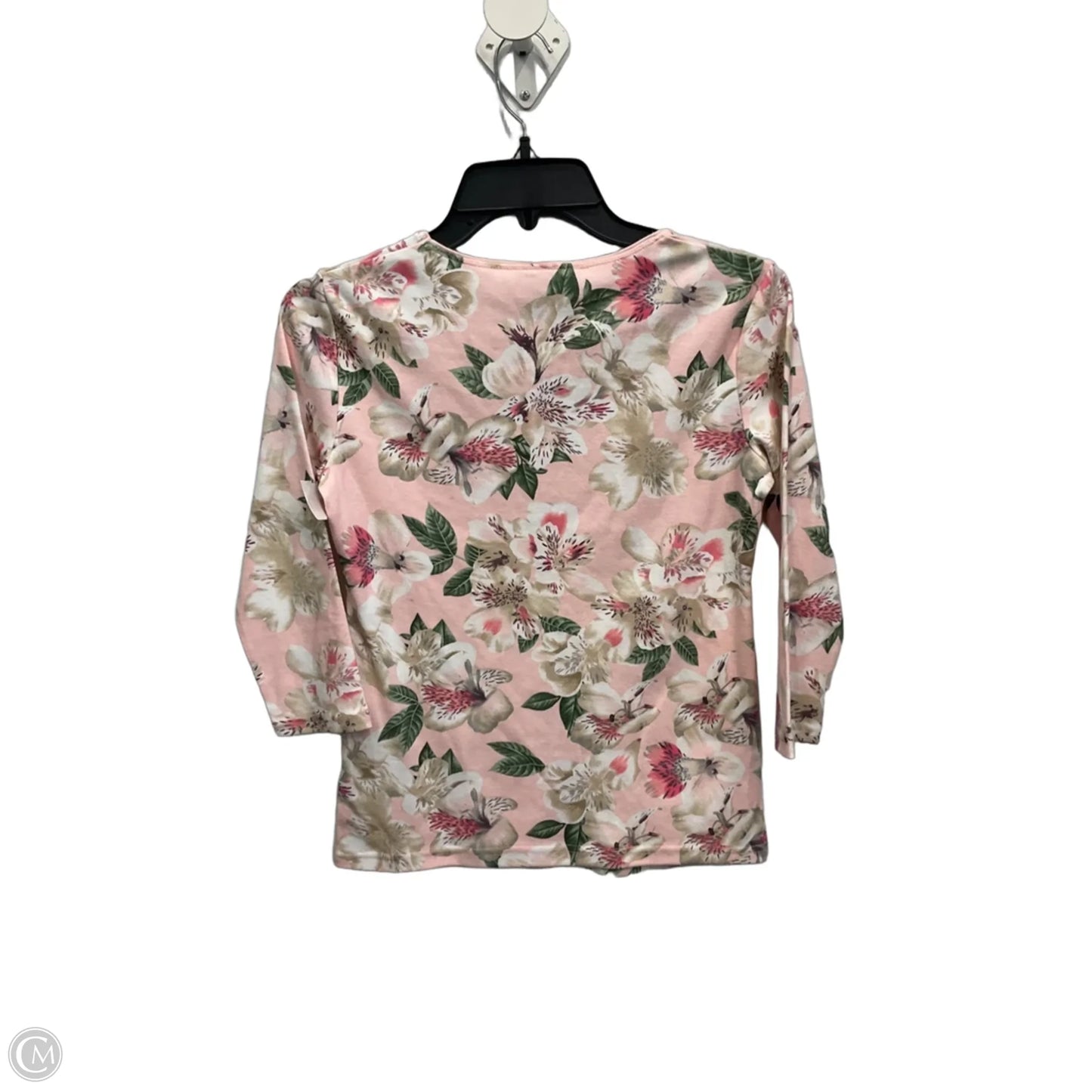 Top 3/4 Sleeve By Karen Scott In Floral Print, Size: Xs