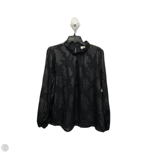 Blouse Long Sleeve By Loft In Black, Size: Xl
